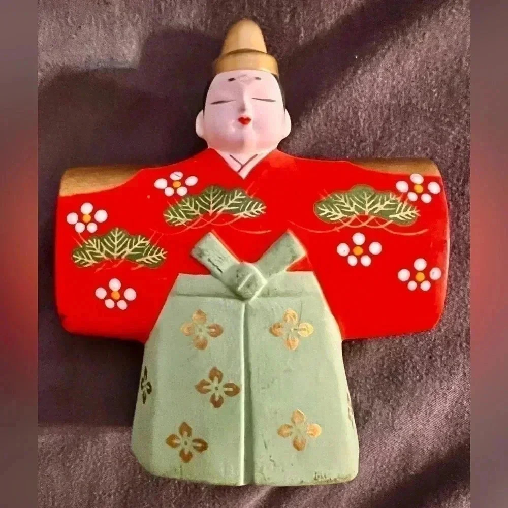 Traditional Japanese  Doll Hand Made Hand Painted Standing Doll
